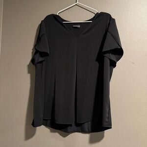 Funlingo Black V-Neck Blouse Size 2XL